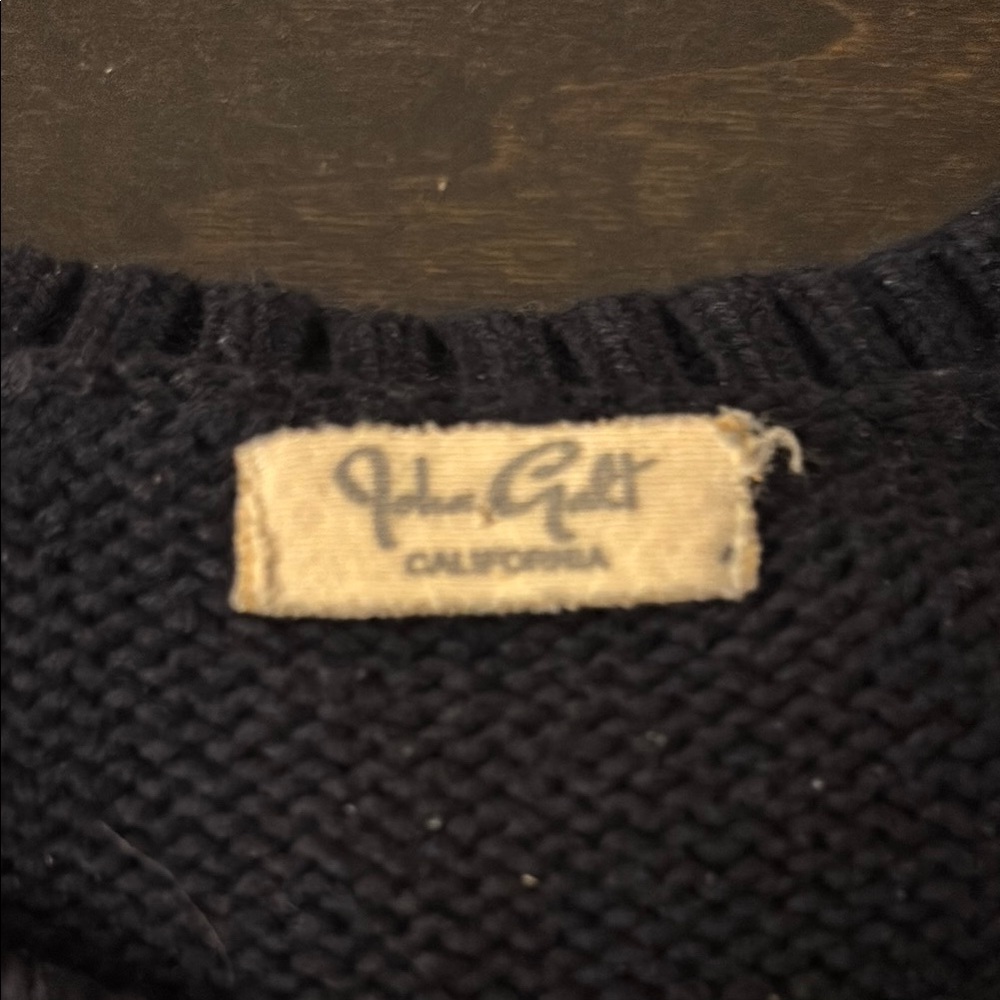 John Gait Navy and Green Striped Sweater